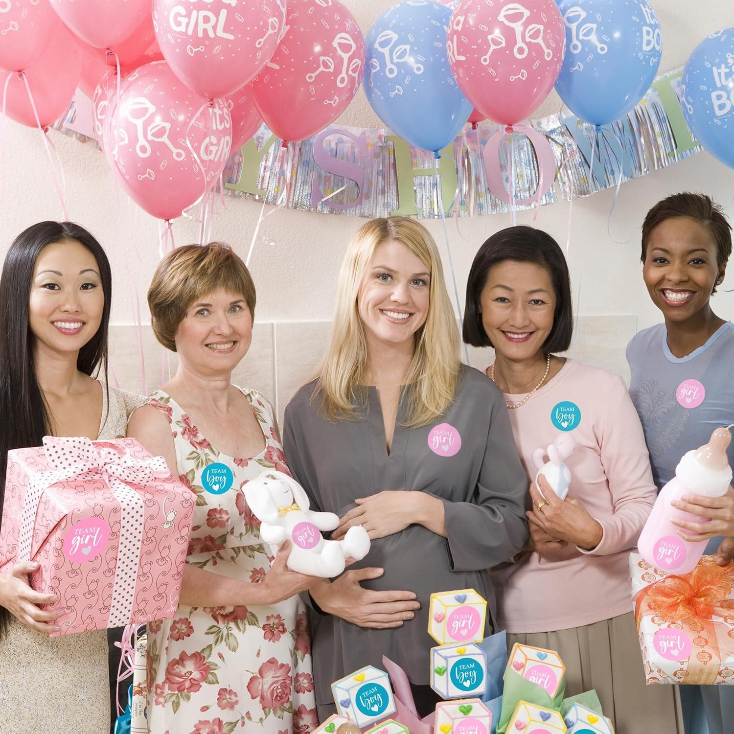 Stickers de Revelación de Género ZouYee - 100 Piezas Rosa/Azul