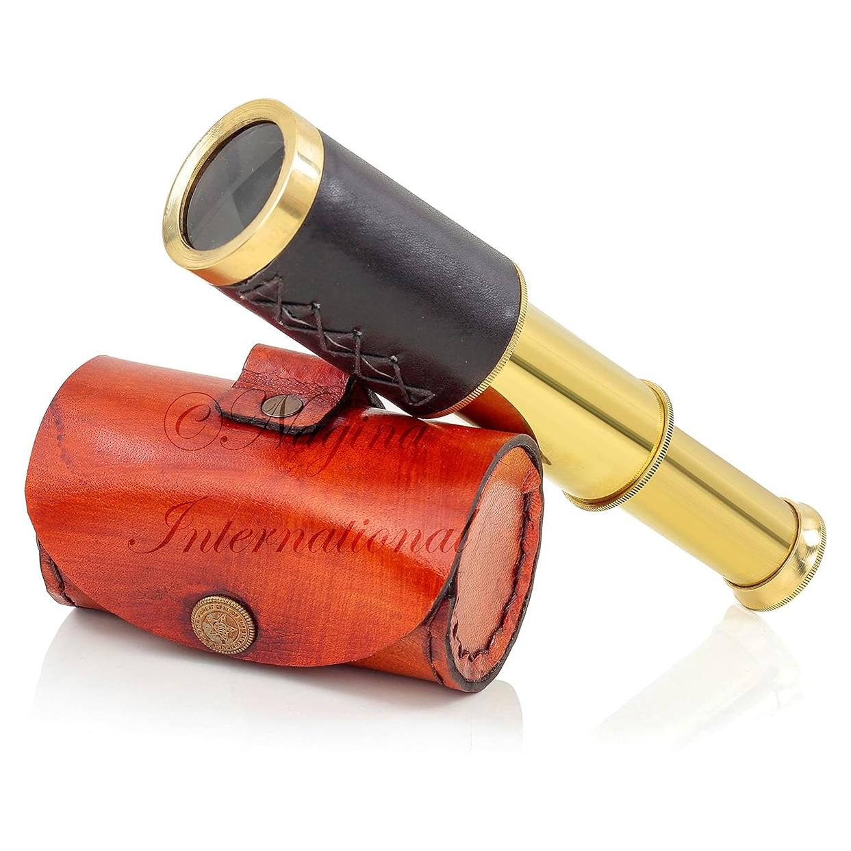 Telescopio de mano Nagina de latón 15 cm con bolsa