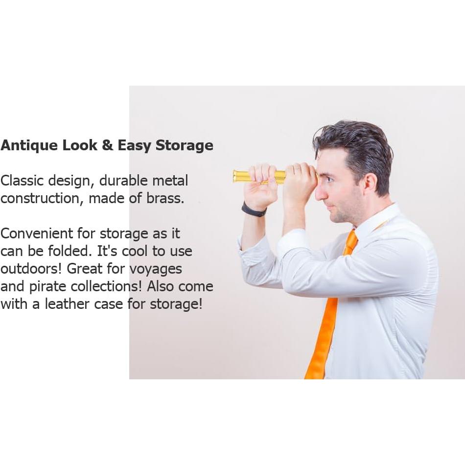 Telescopio de mano Nagina de latón 15 cm con bolsa