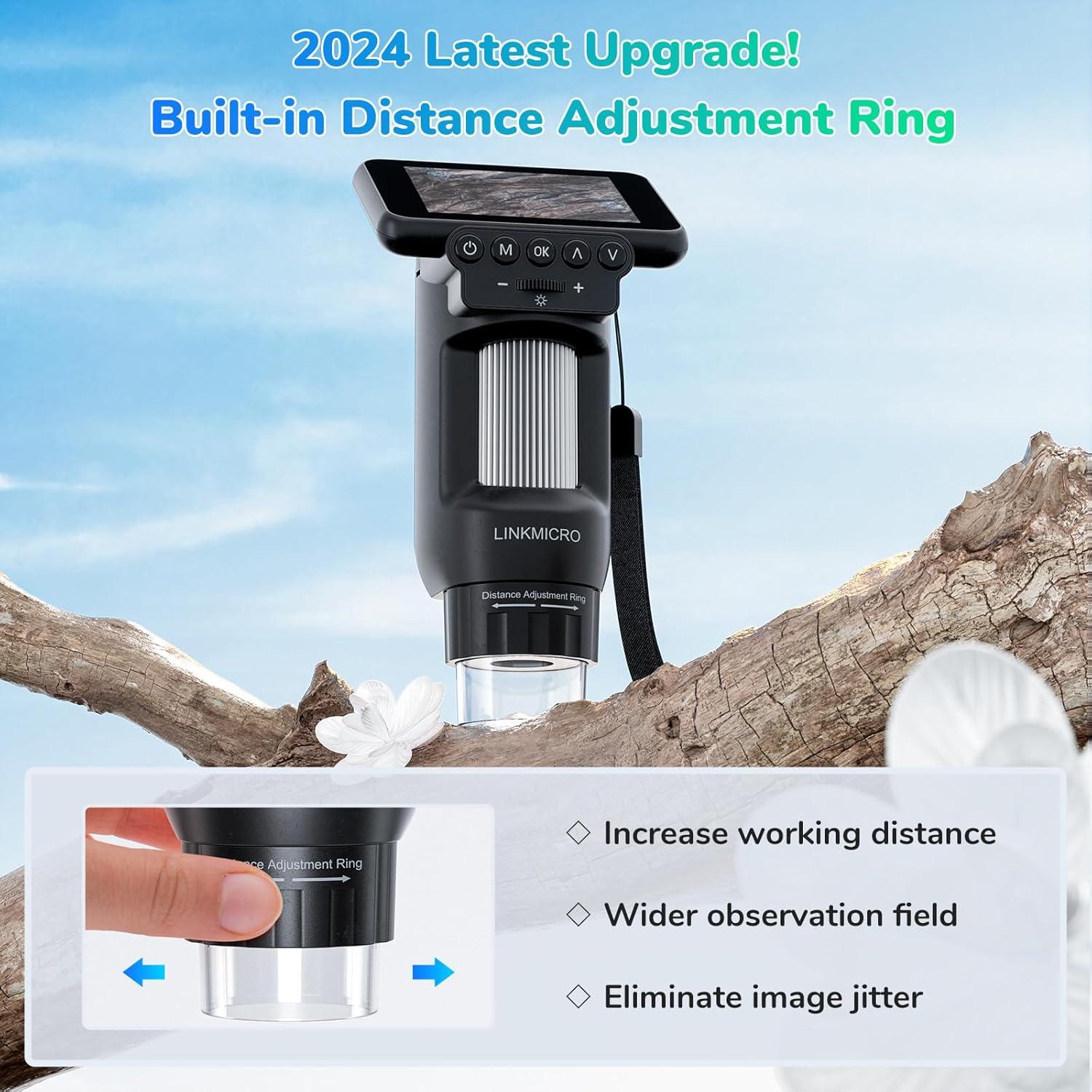 Microscopio Portátil LINKMICRO LM013 con Pantalla LCD 2.8"