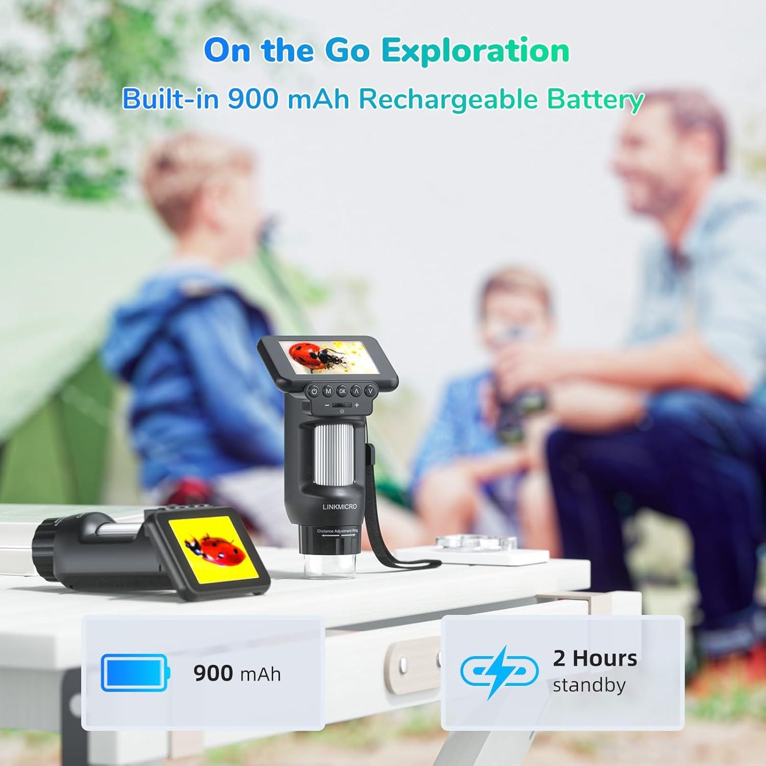 Microscopio Portátil LINKMICRO LM013 con Pantalla LCD 2.8"