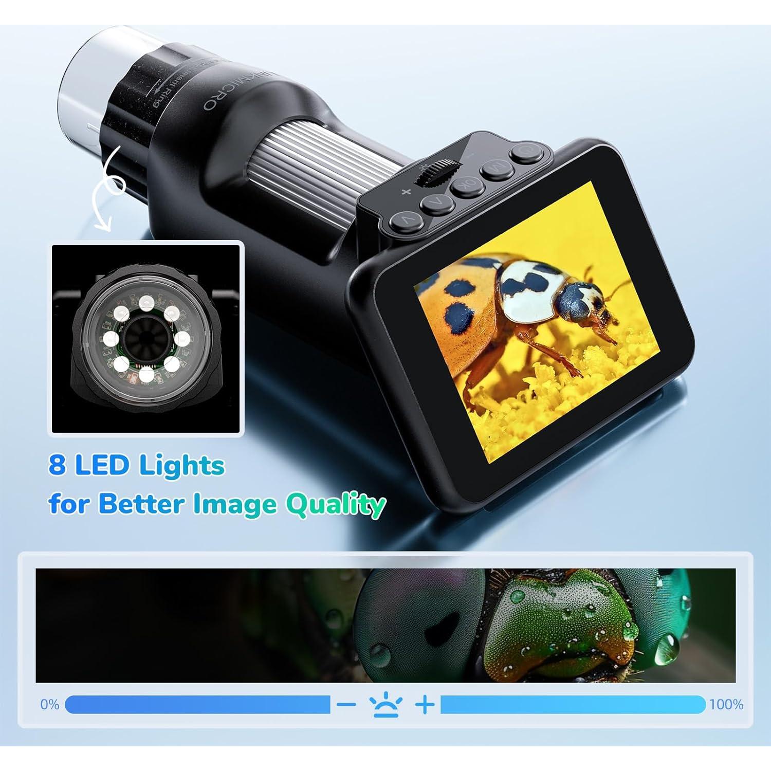 Microscopio Portátil LINKMICRO LM013 con Pantalla LCD 2.8"