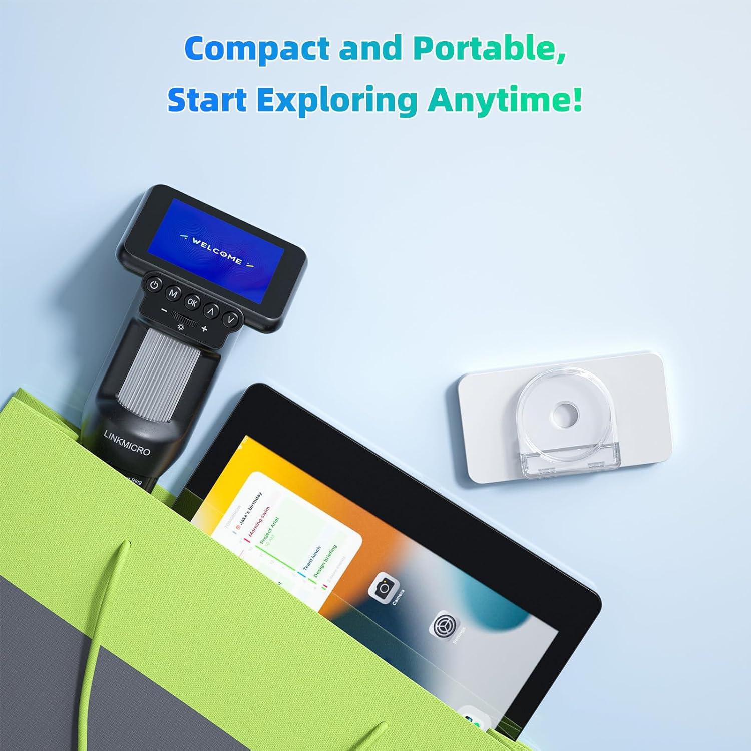 Microscopio Portátil LINKMICRO LM013 con Pantalla LCD 2.8"