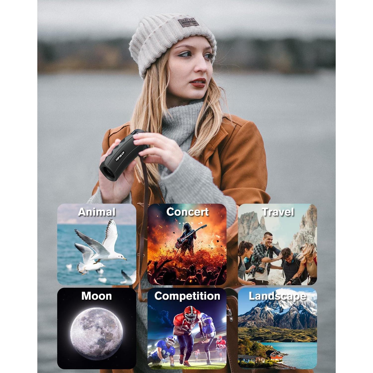 Telescopio Monocular Plegable Hipimvp 8x25 para Aves y Camping