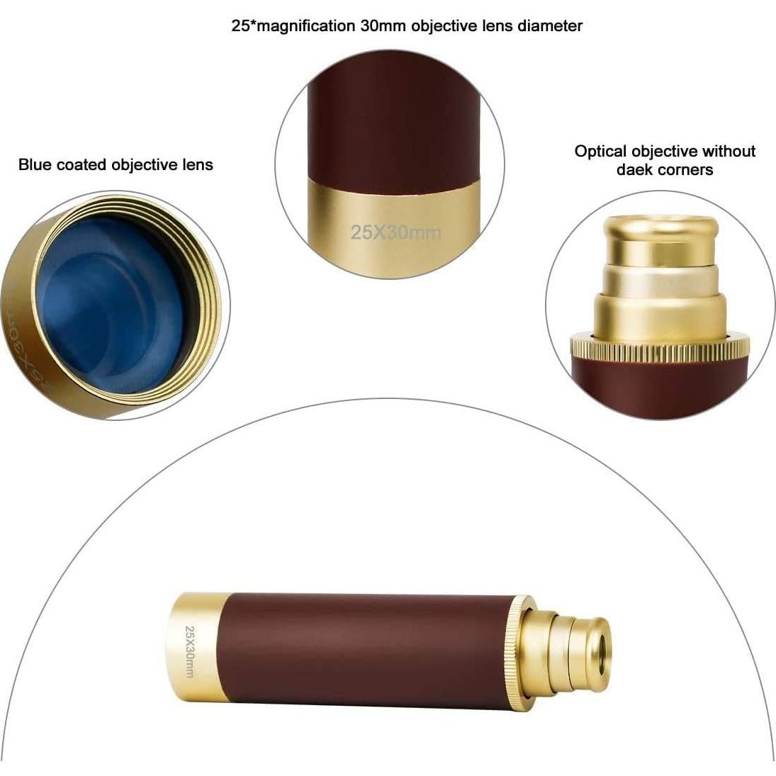 Telescopio Pirata Retro Laupha 25x30 Monocular Plegable