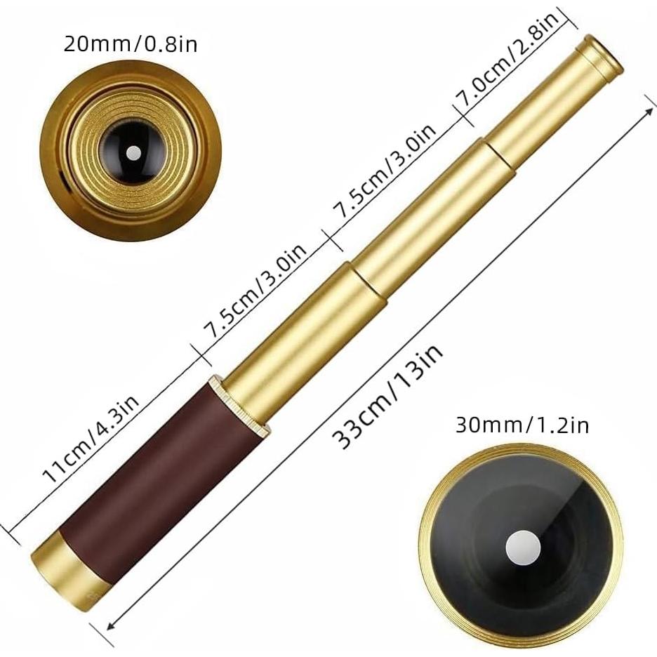 Telescopio Pirata Retro Laupha 25x30 Monocular Plegable