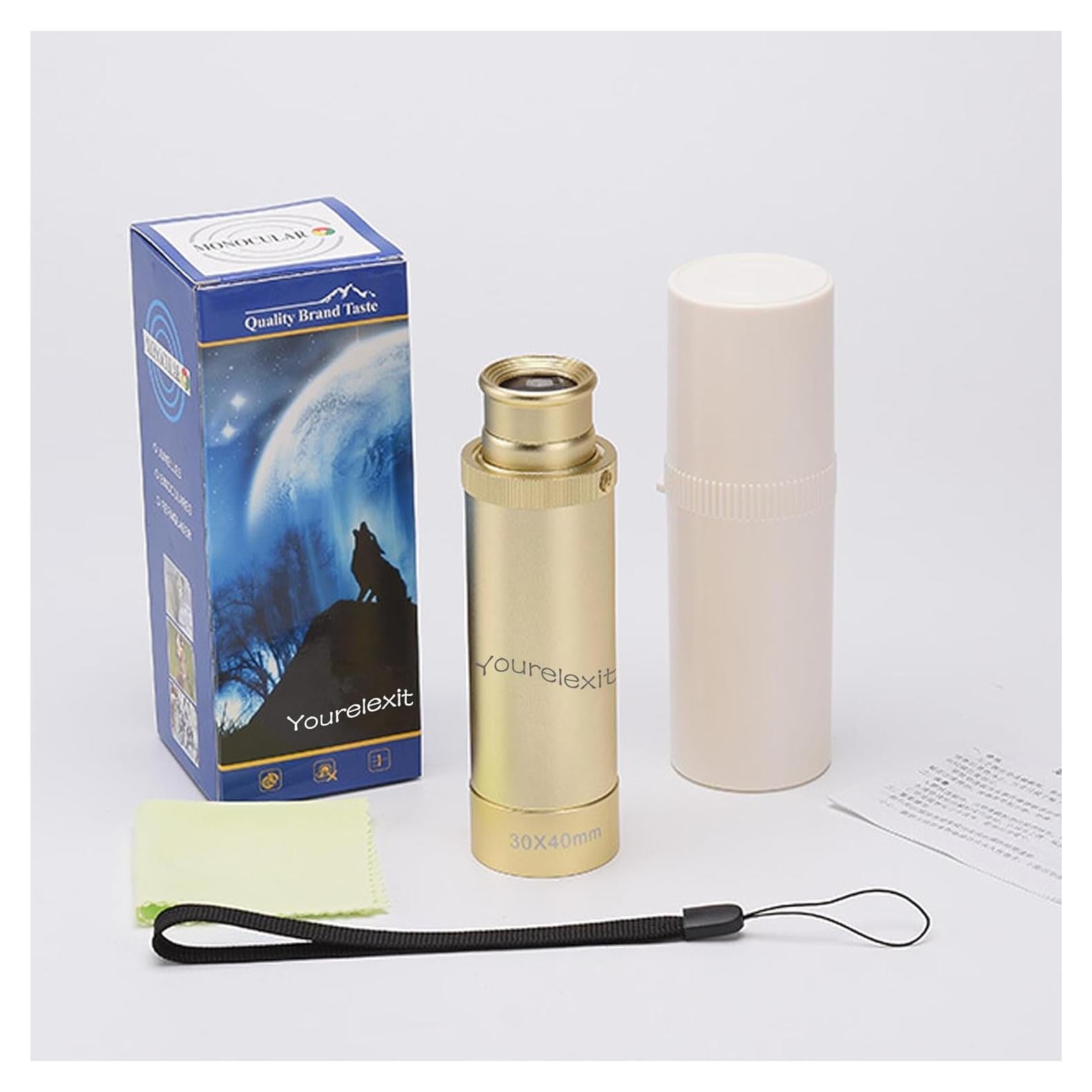 Telescopio Monocular Pirata Yourelexit 30x40 Plegable Oro