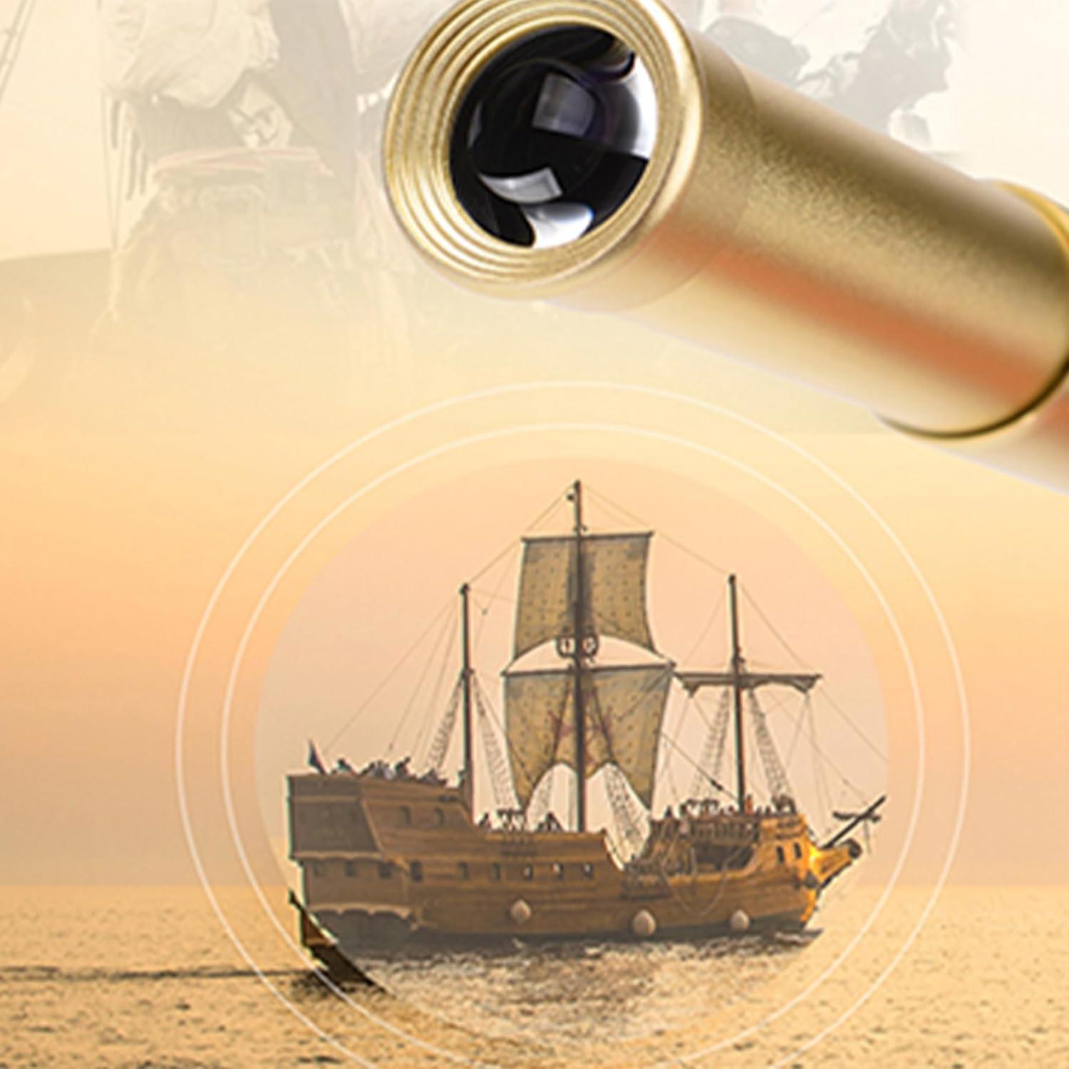 Telescopio Monocular Pirata Yourelexit 30x40 Plegable Oro