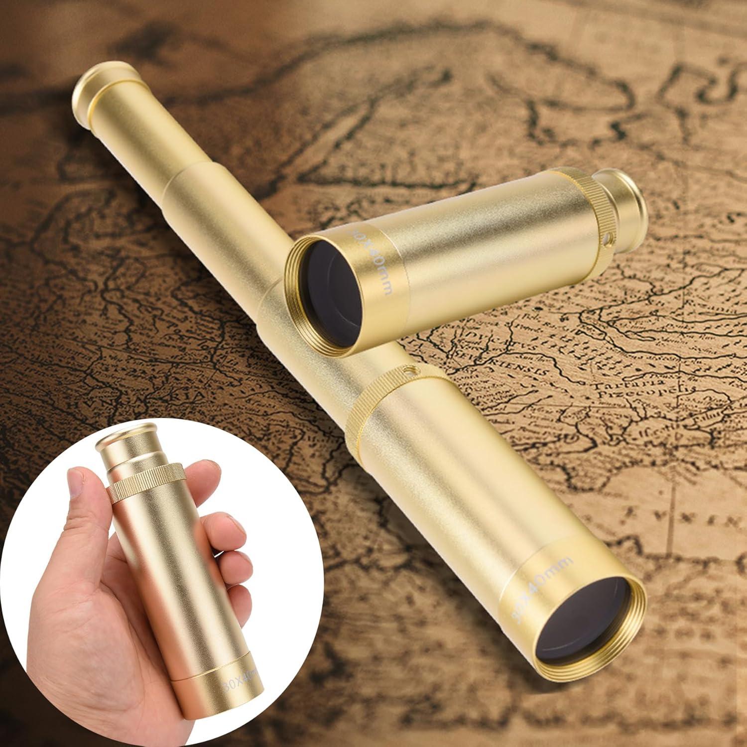 Telescopio Monocular Pirata Yourelexit 30x40 Plegable Oro