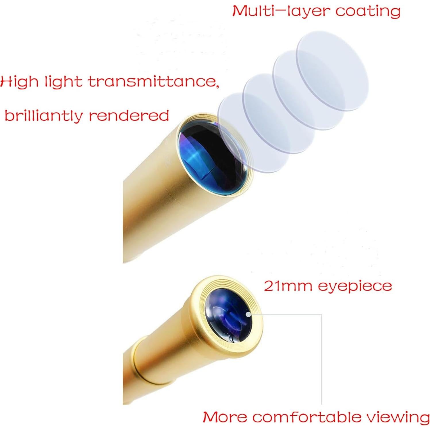 Telescopio Monocular Pirata Yourelexit 30x40 Plegable Oro