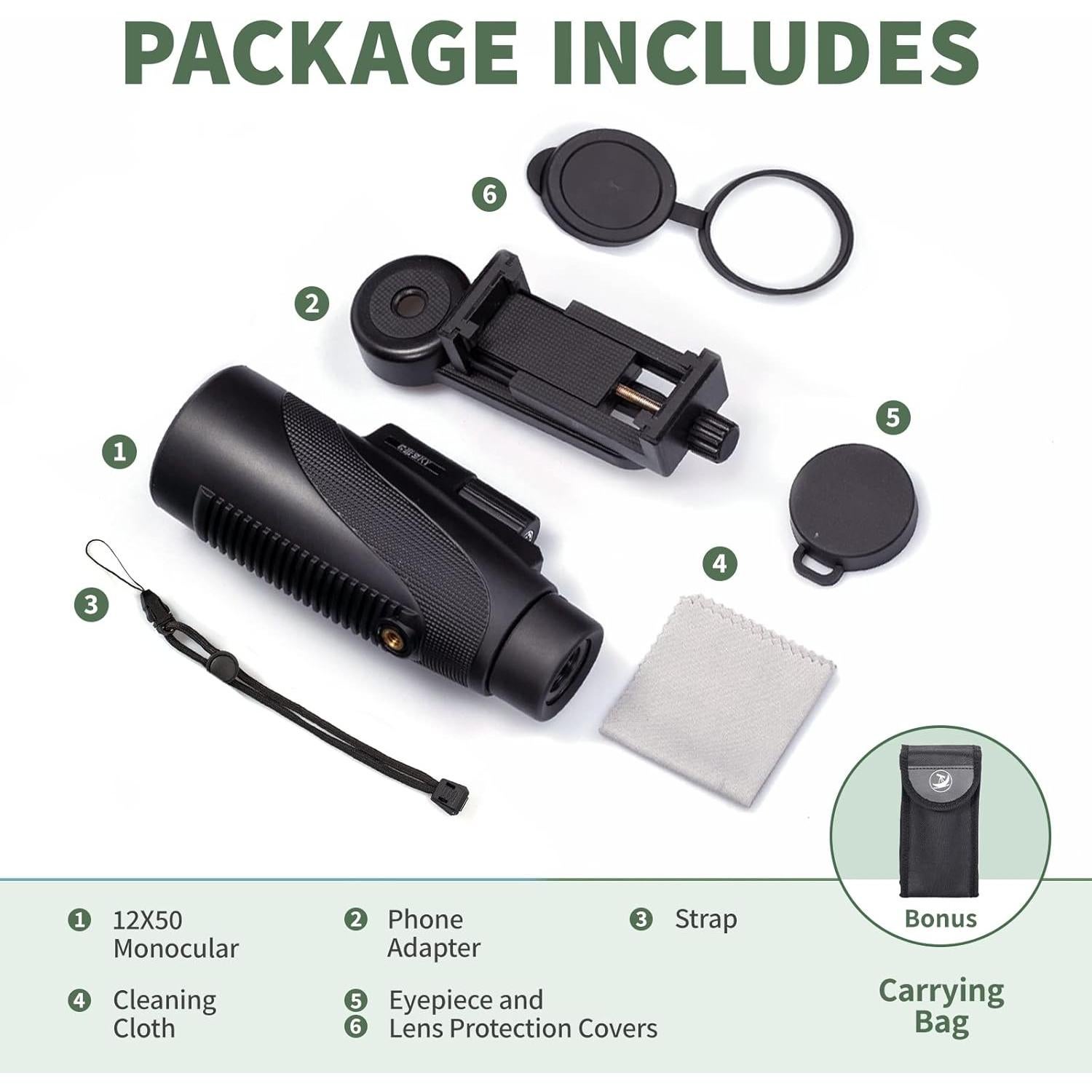 Telescopio Monocular Gosky Titan 12X50 Impermeable