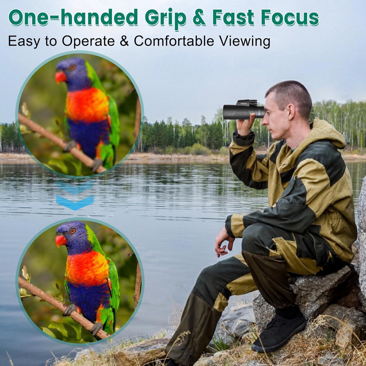 Monocular Dazftiey 12x50 Compacto Alta Potencia