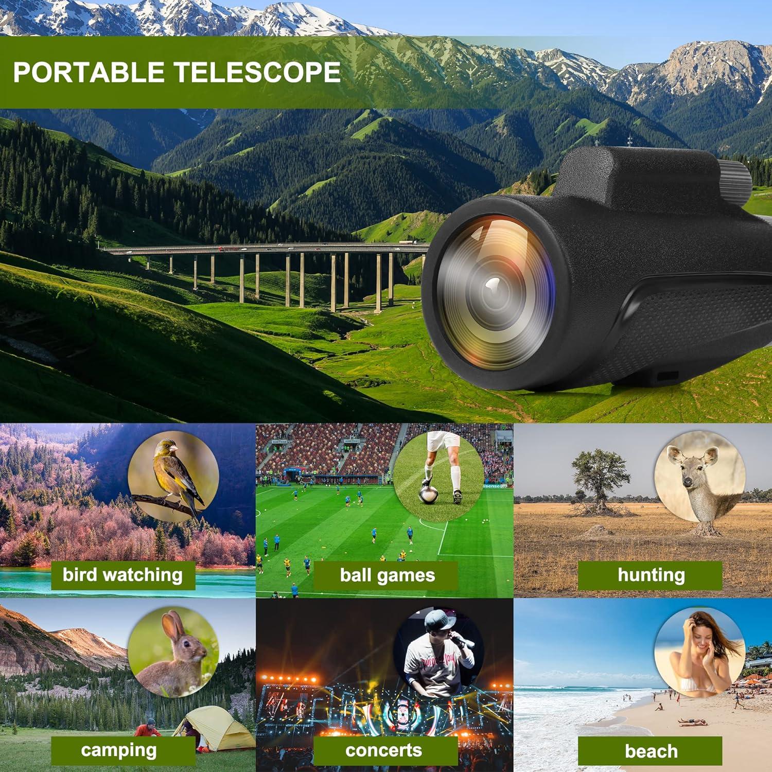 Telescopio Monocular HD 12x55 Aoziqi Impermeable 2023