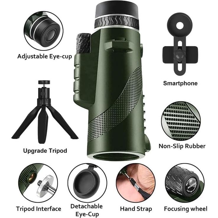 Monocular Alta Definición 80x100 Meonddizio con Trípode
