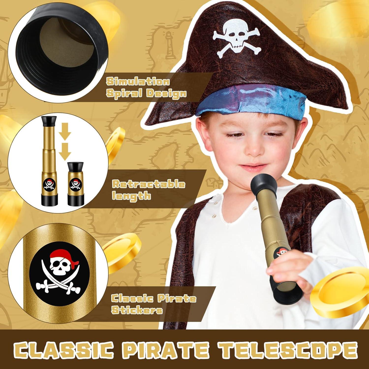 6 Telescopios Pirata de Plástico Ajustables Zubebe 18 cm