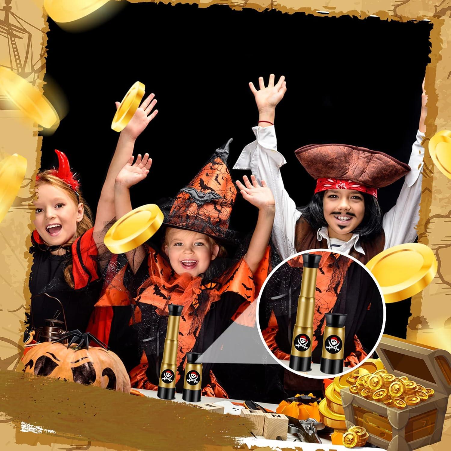 6 Telescopios Pirata de Plástico Ajustables Zubebe 18 cm