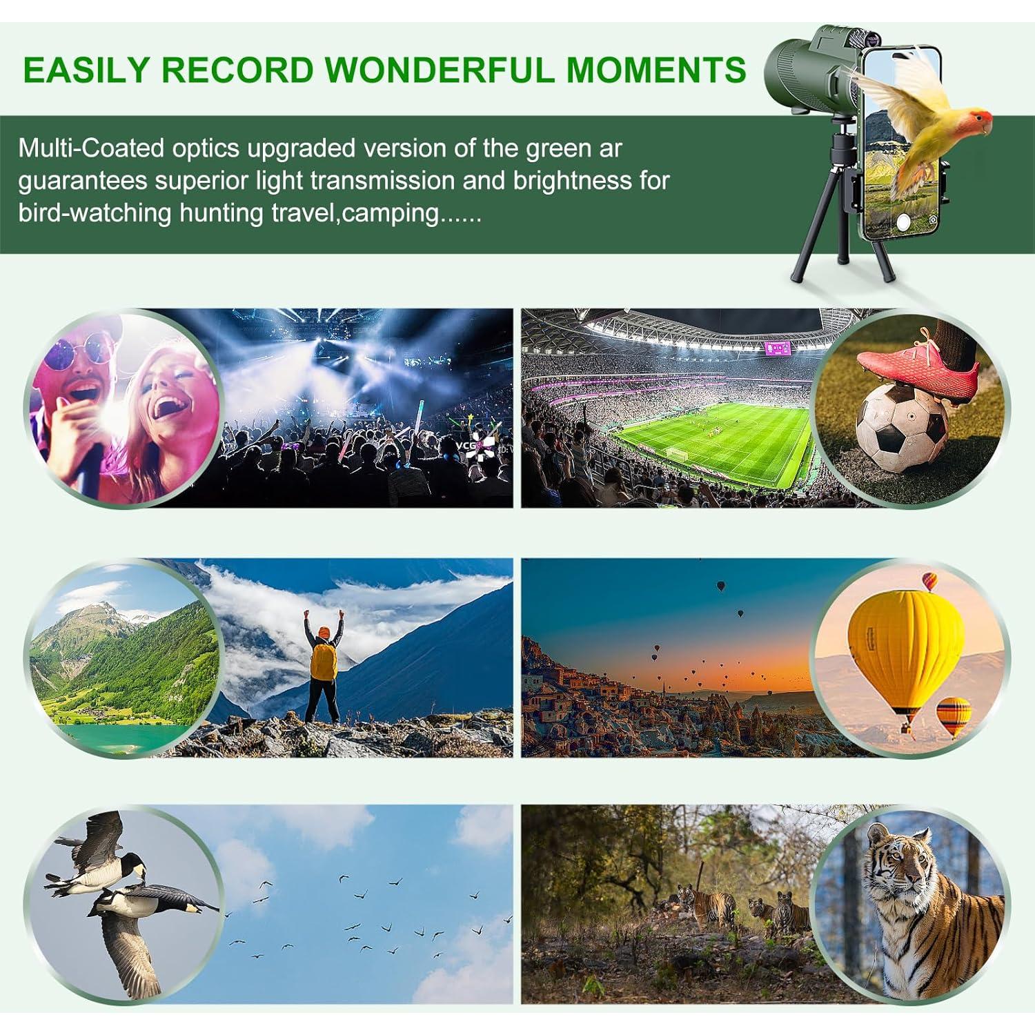 Telescopio Monocular Tigeberst KHD45 12x 52mm Impermeable