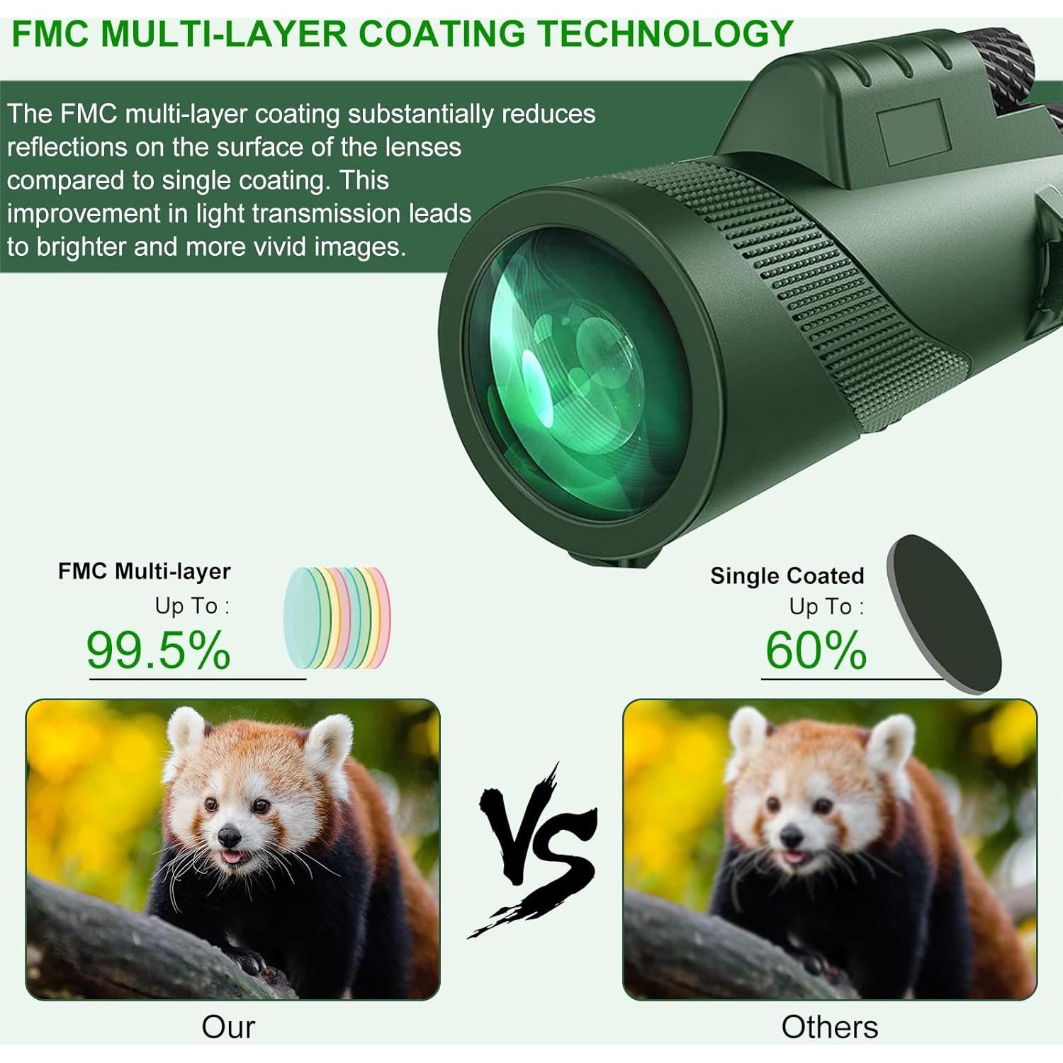 Telescopio Monocular Tigeberst KHD45 12x 52mm Impermeable