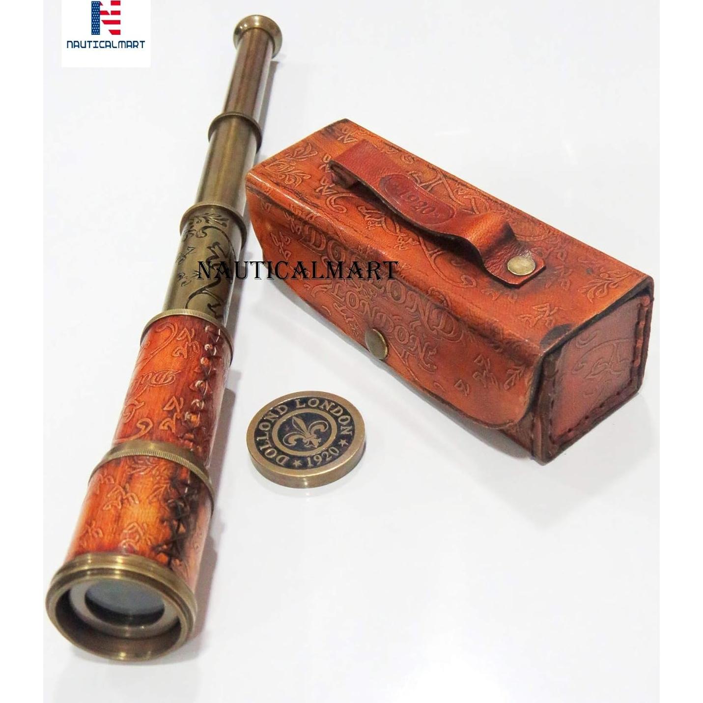 Telescopio náutico antiguo de latón Nauticalmart 40,64 cm