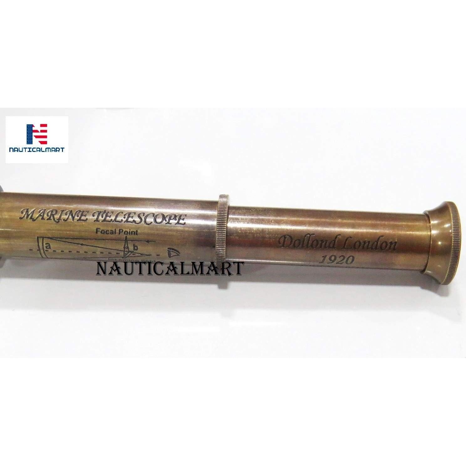 Telescopio náutico antiguo de latón Nauticalmart 40,64 cm