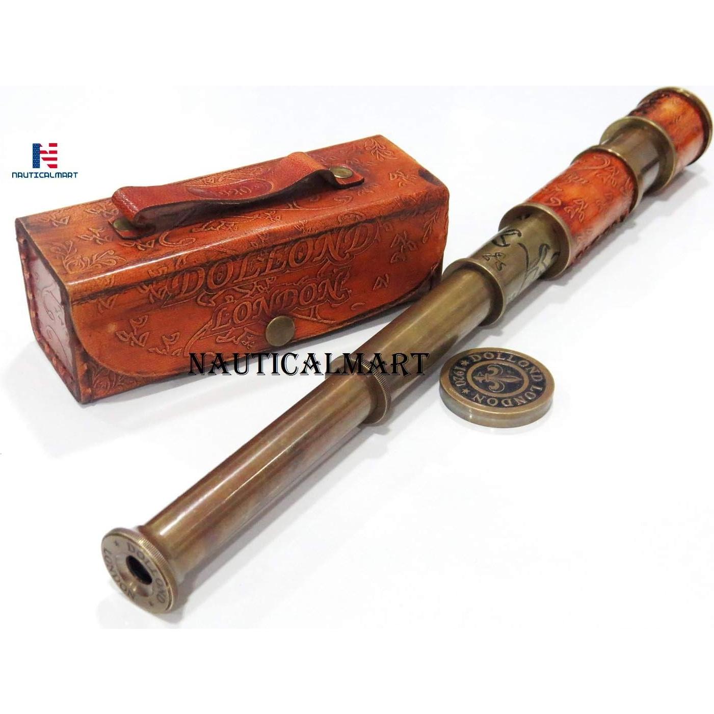 Telescopio náutico antiguo de latón Nauticalmart 40,64 cm