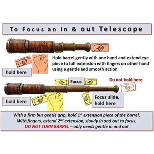 Telescopio náutico antiguo de latón Nauticalmart 40,64 cm