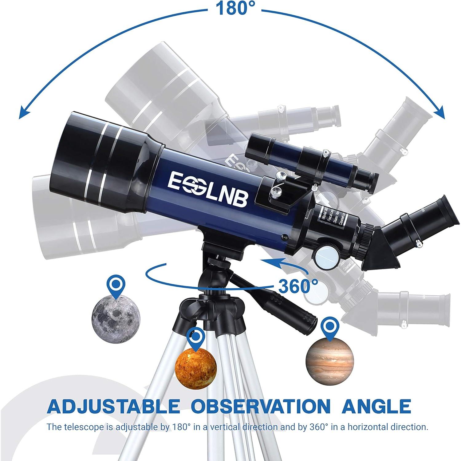 Telescopio ESSLNB 70 mm Refractor para Principiantes