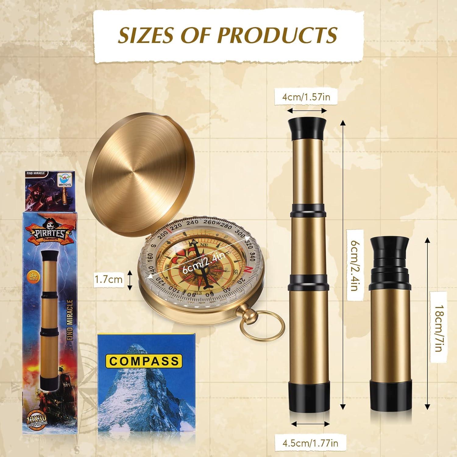 Telescopio Pirata Plegable con Brújula Juexica 22,66 cm