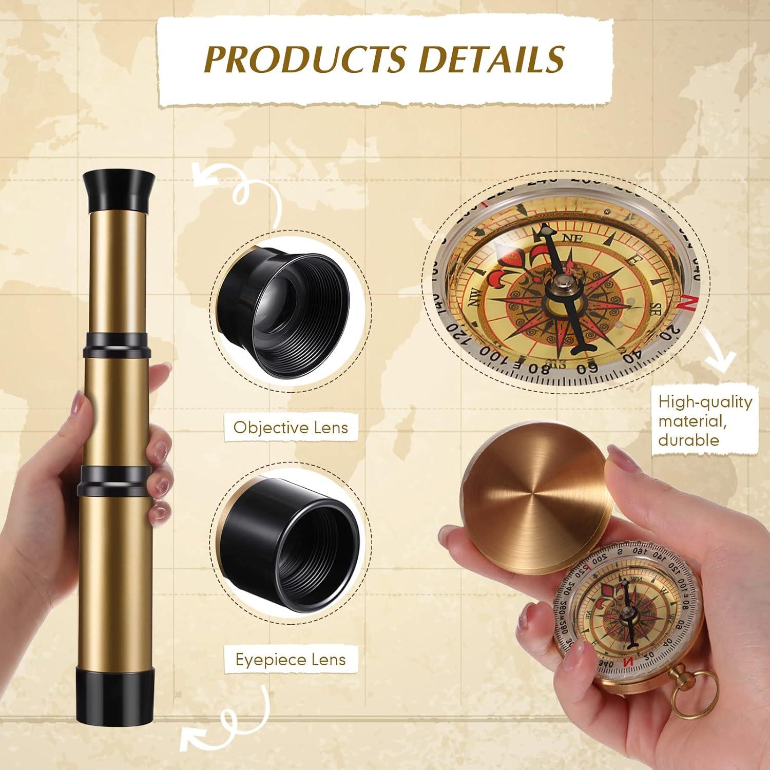 Telescopio Pirata Plegable con Brújula Juexica 22,66 cm