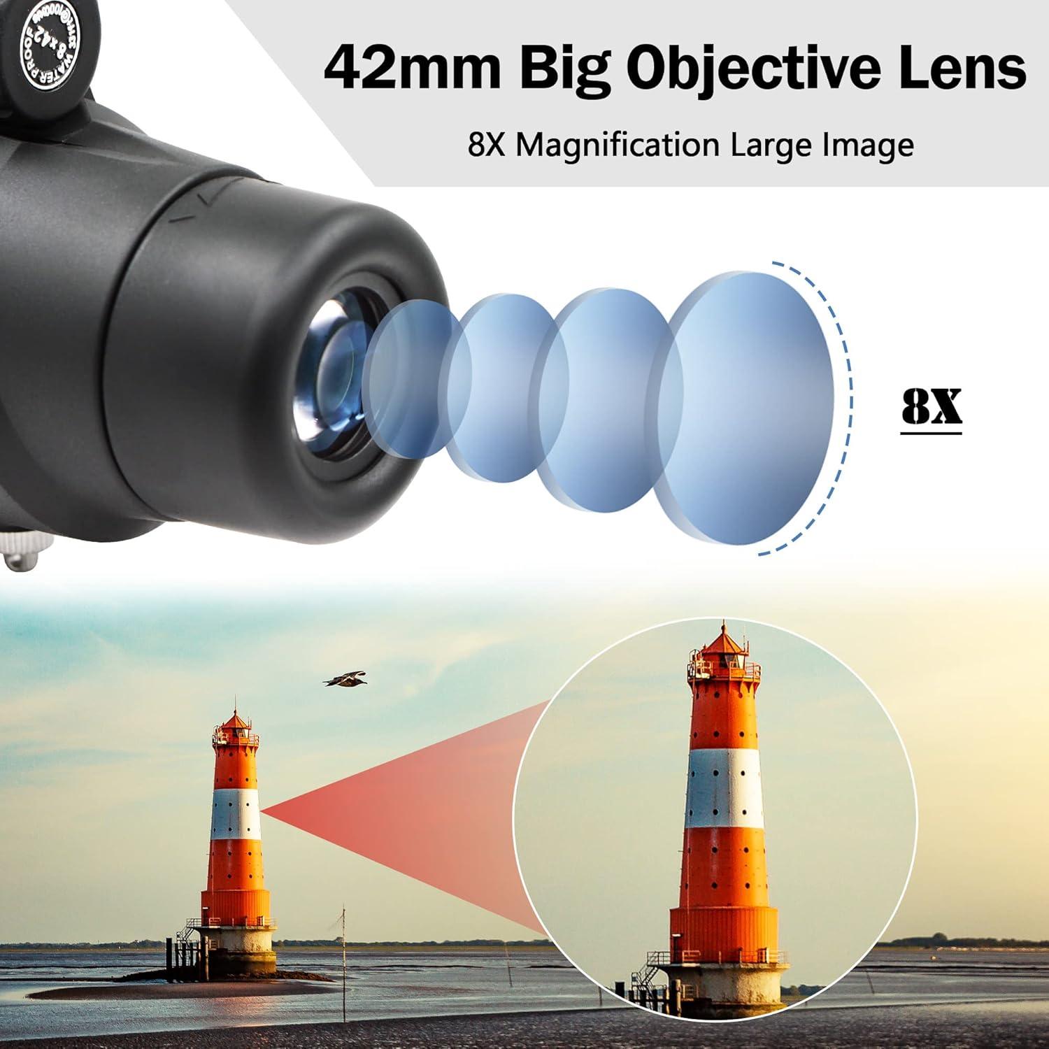 Telescopio Monocular Astromania 8x42 HD Impermeable