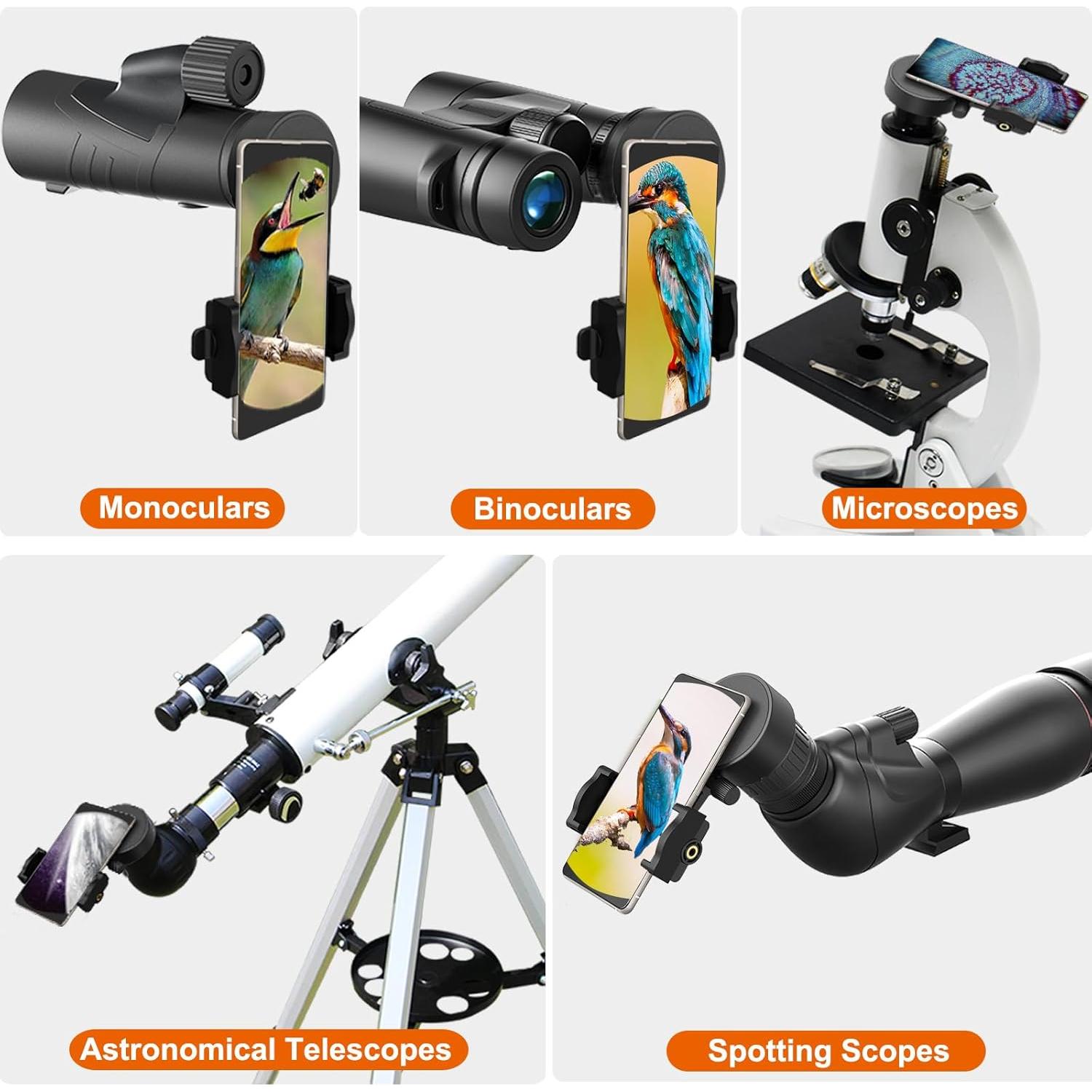 Adaptador Universal para Teléfono Eyeskey - Compatible con Binoculares y Telescopios