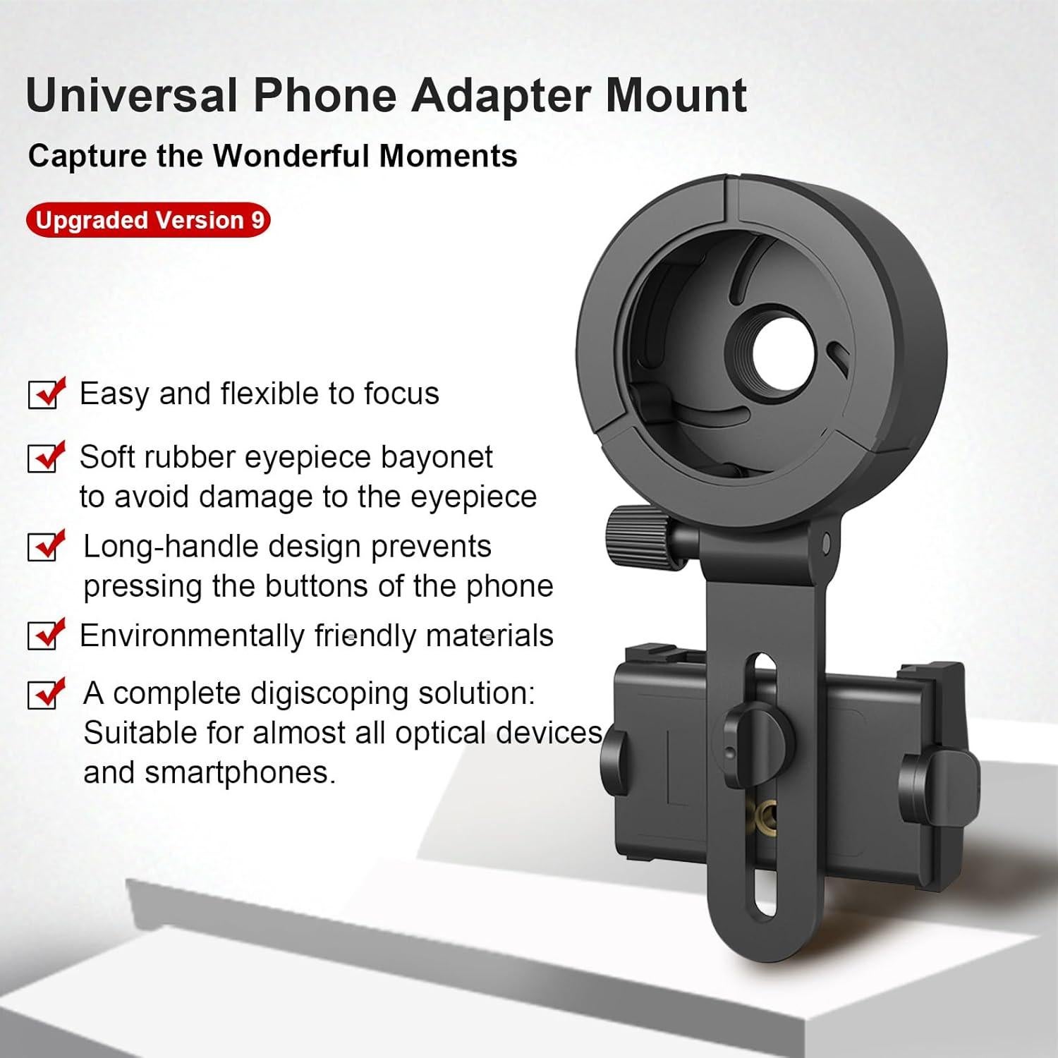 Adaptador Universal para Teléfono Eyeskey - Compatible con Binoculares y Telescopios