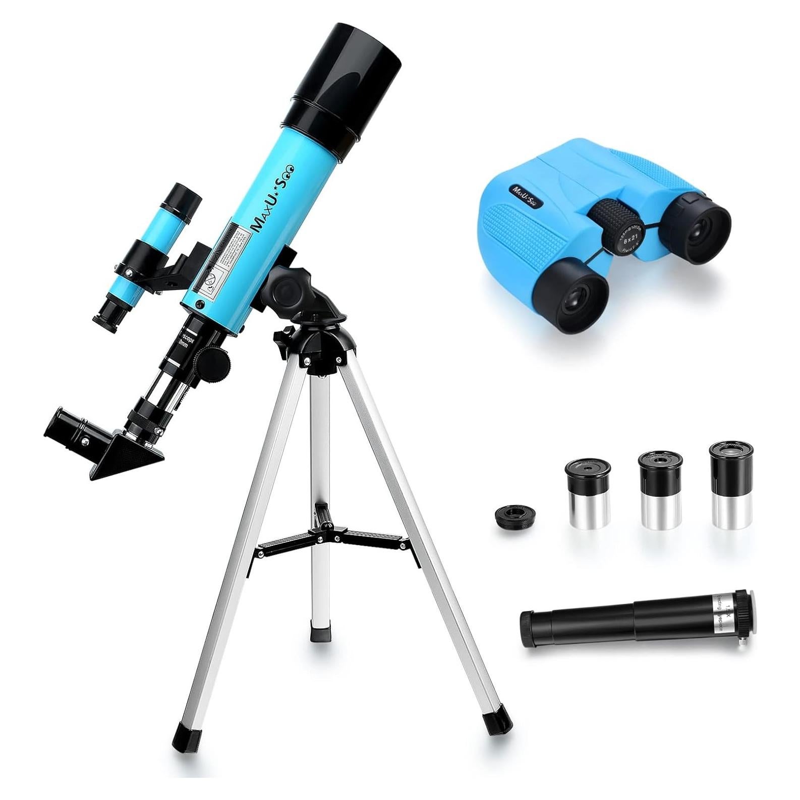 Telescopio Refractor Maxunite F360X50 con Prismáticos HD