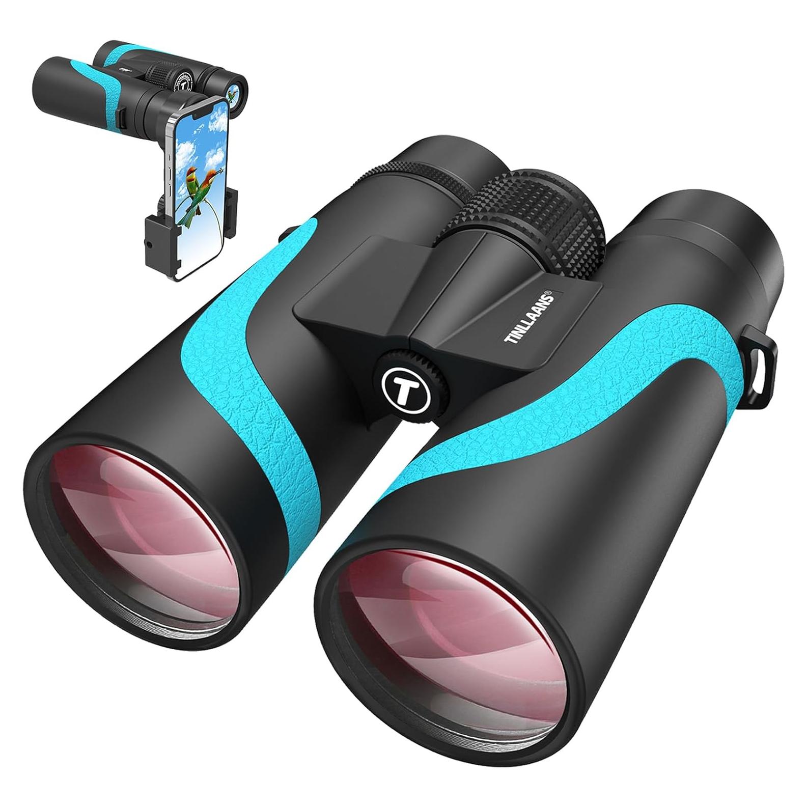 Binoculares 15x55 HD Tinllaans, impermeables, ligeros, azul