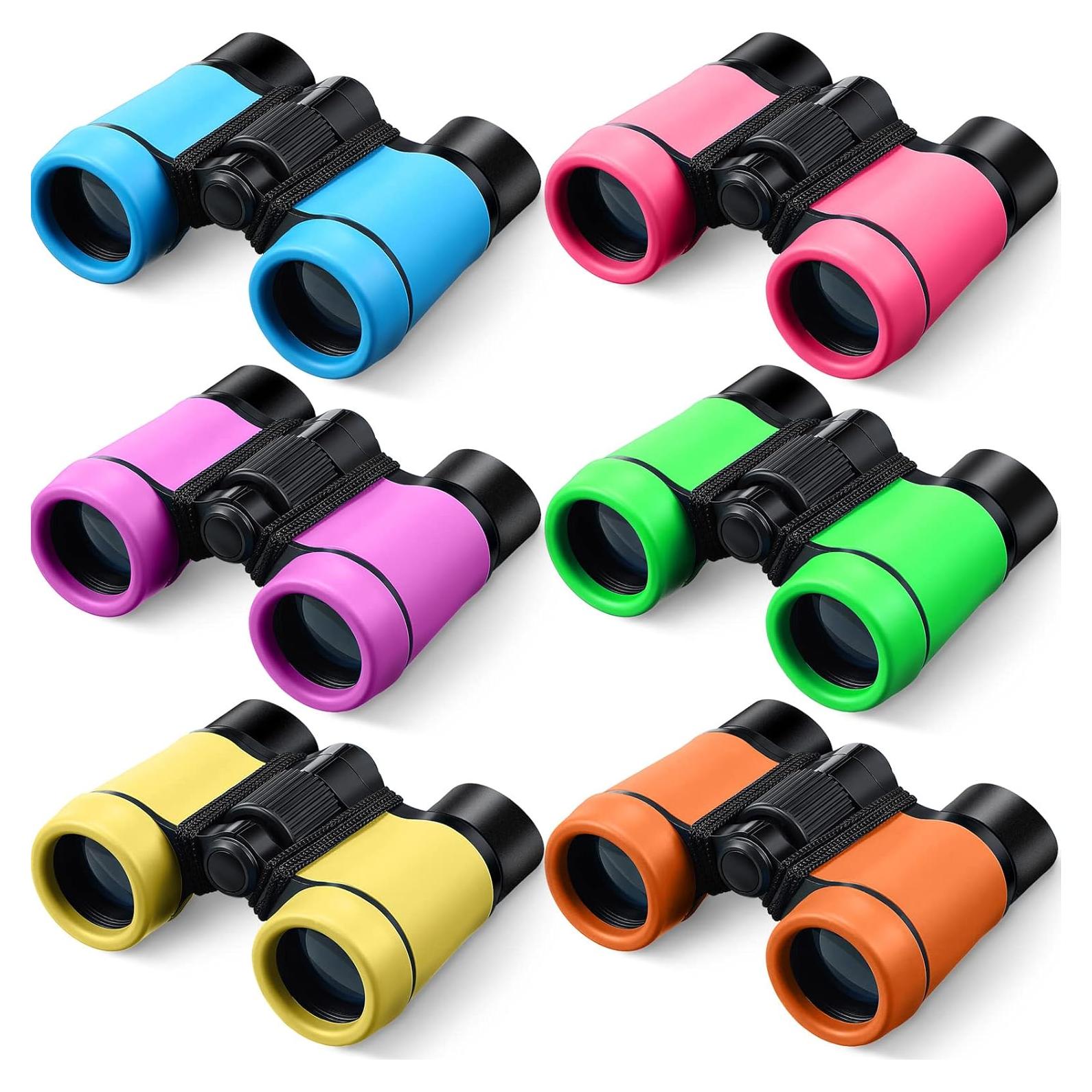 Juego de 6 Binoculares Yunsailing para Niños 4x30 Colores Vivos
