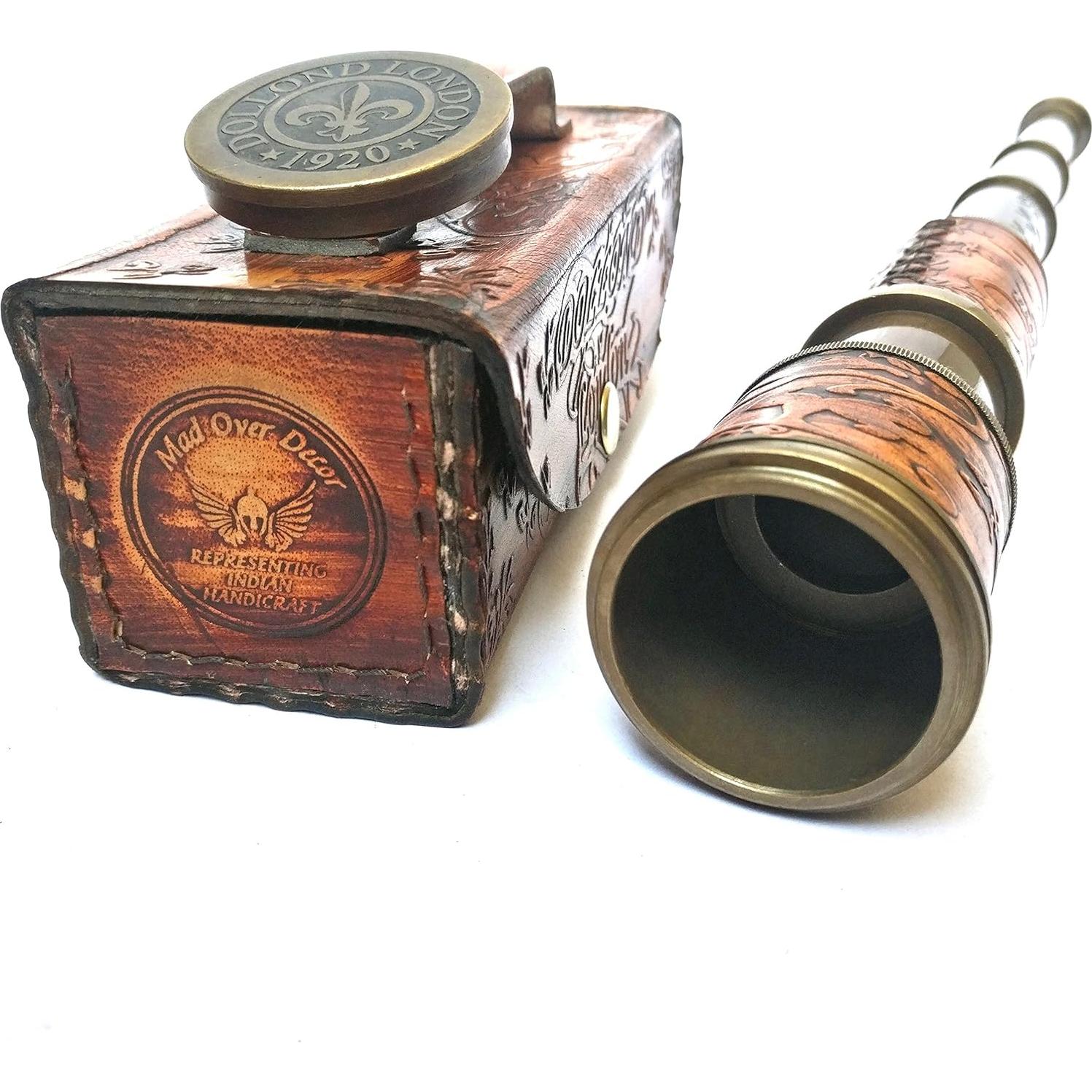 Telescopio de Bronce Nautico Thor 35.56 cm con Estuche