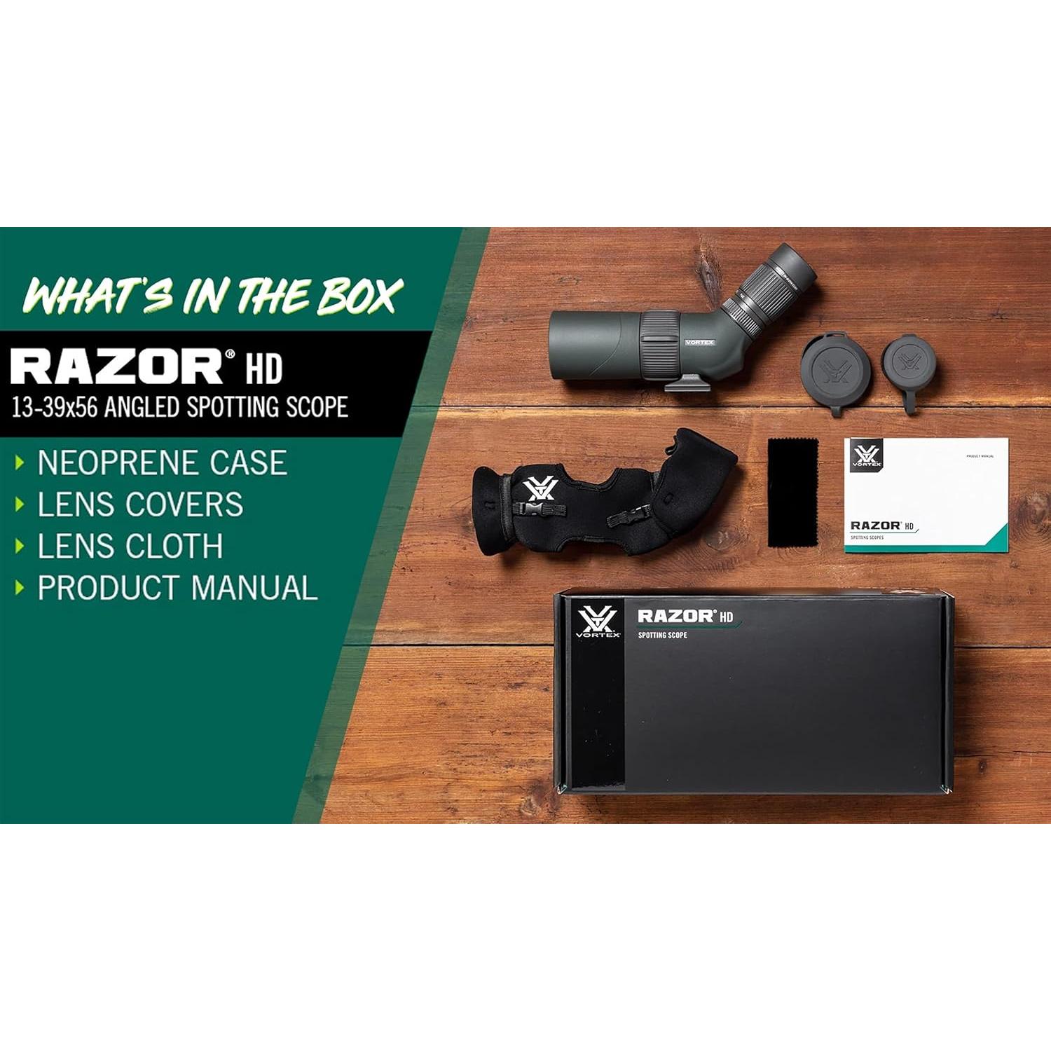 Telescopio Vortex Razor HD 13-39x56 Angulado Verde