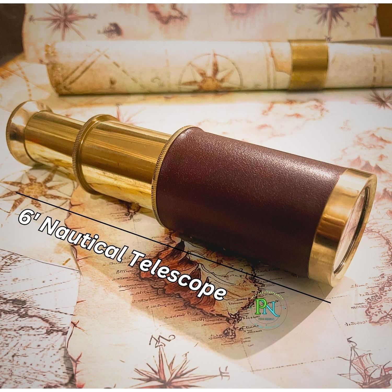 Telescopio de Bronce Plegable Prime Nautical 15 cm