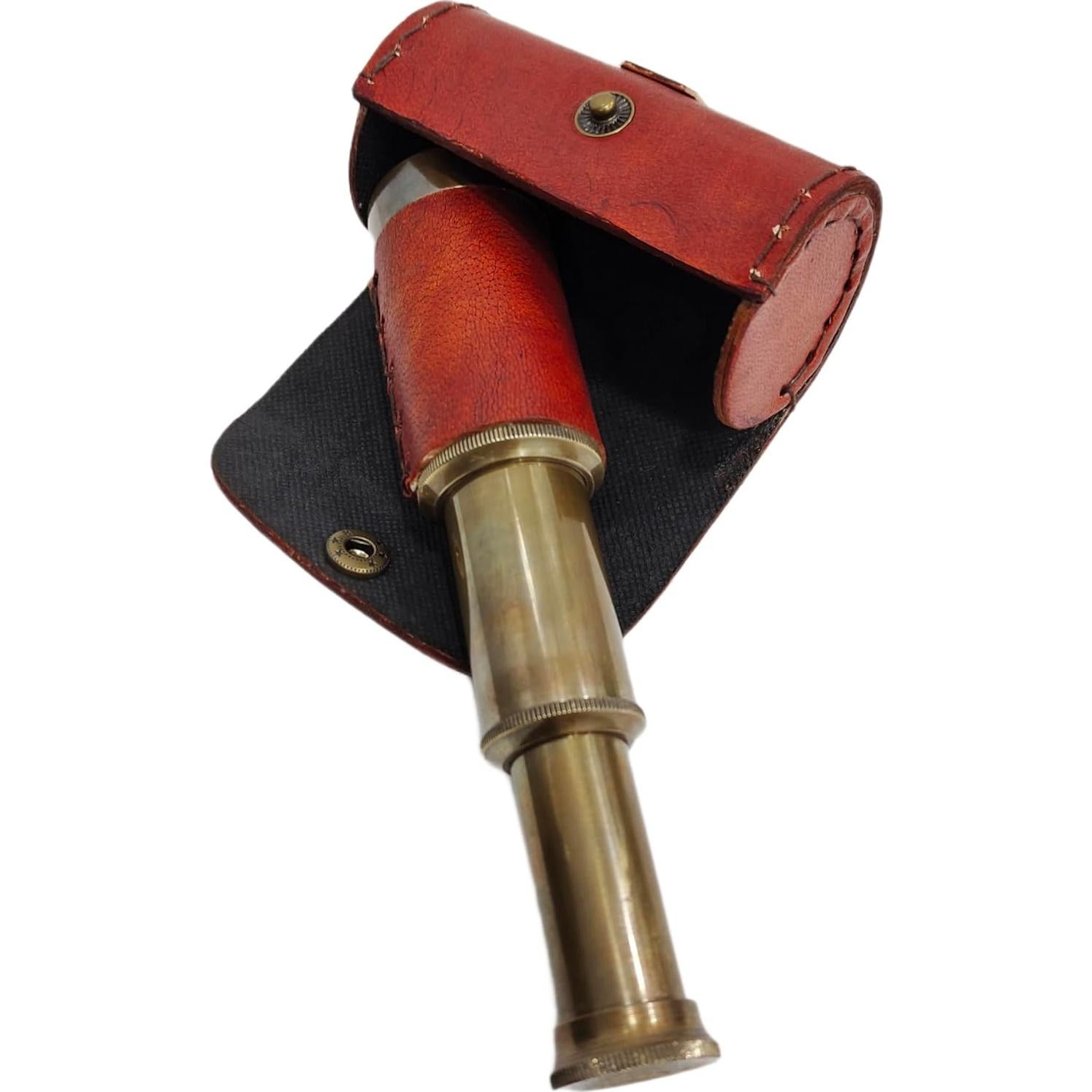 Telescopio de Mano Latón 15,24 cm con Estuche Cuero