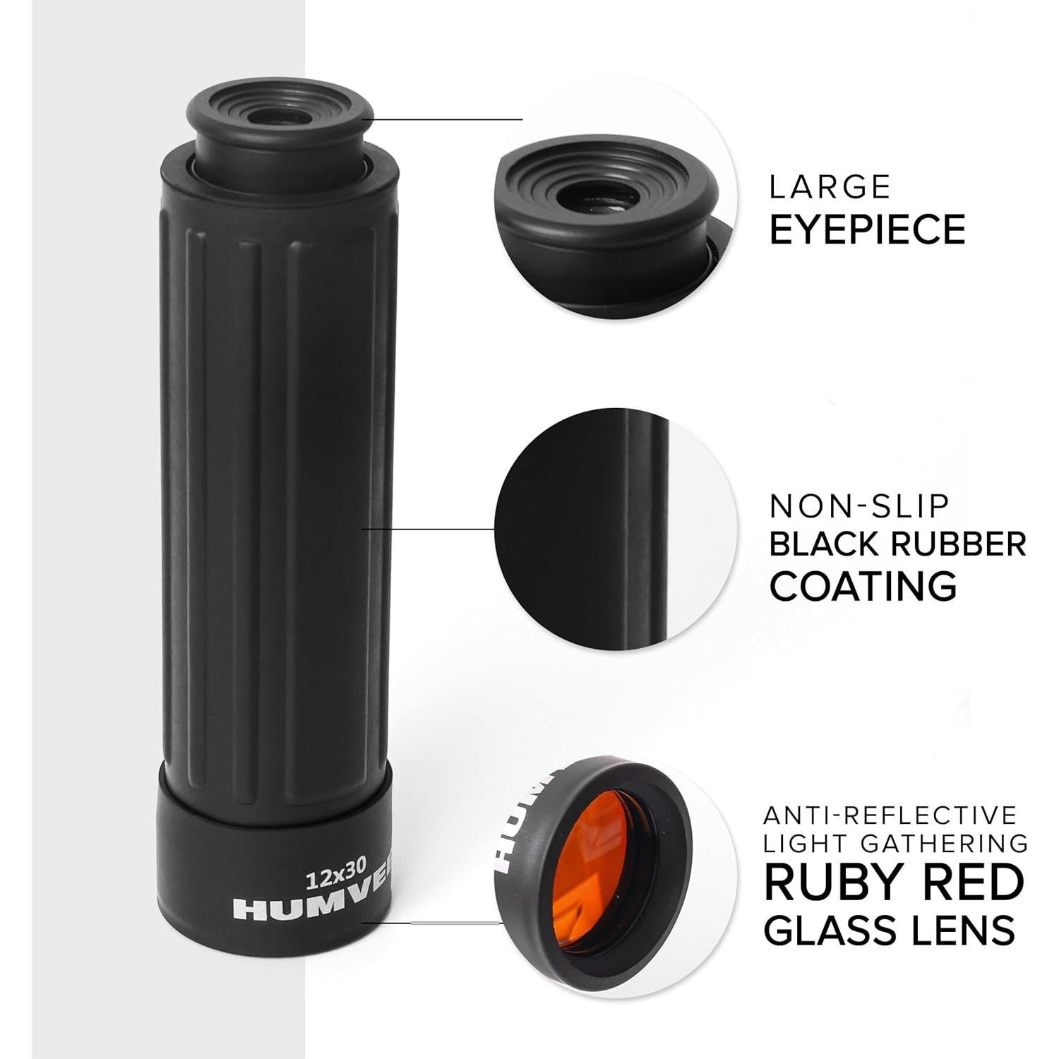 Telescopio Monocular HUMVEE 12x30 para Camping y Caza