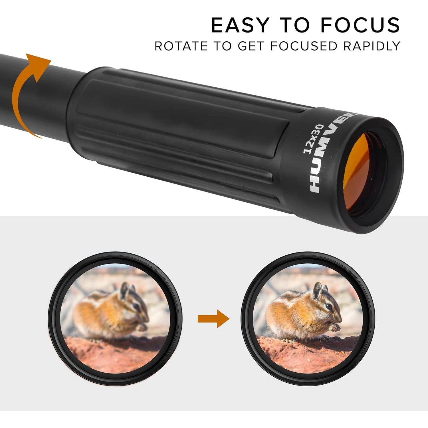 Telescopio Monocular HUMVEE 12x30 para Camping y Caza