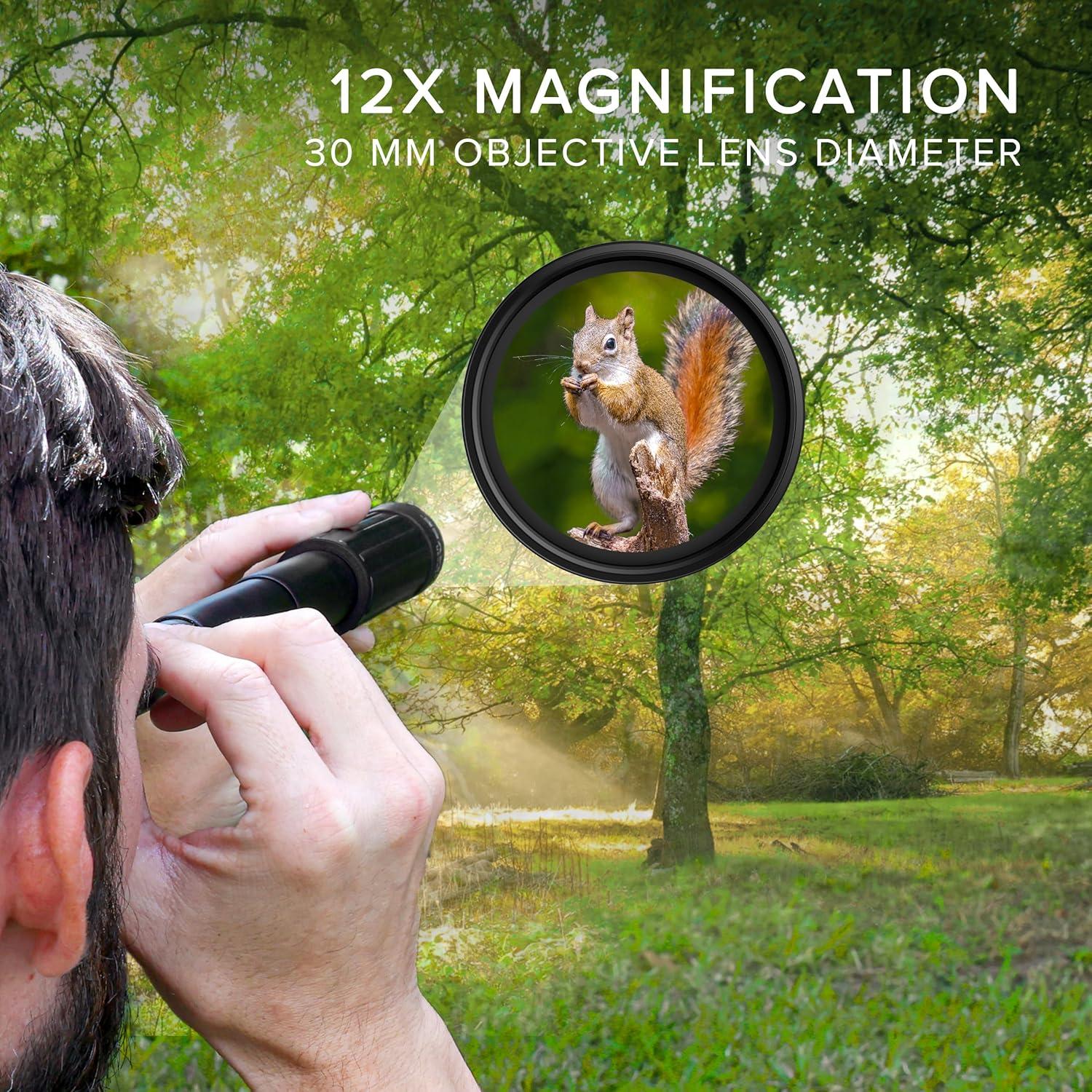 Telescopio Monocular HUMVEE 12x30 para Camping y Caza