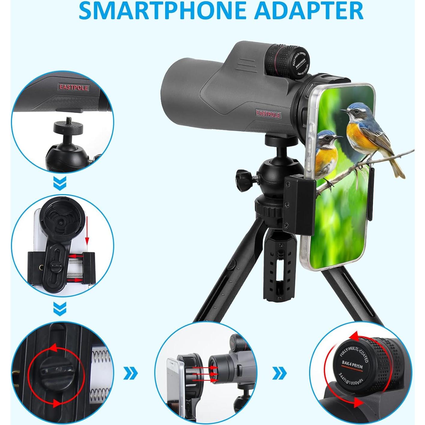 Monocular 12x56 Celticbird con Adaptador para Smartphone