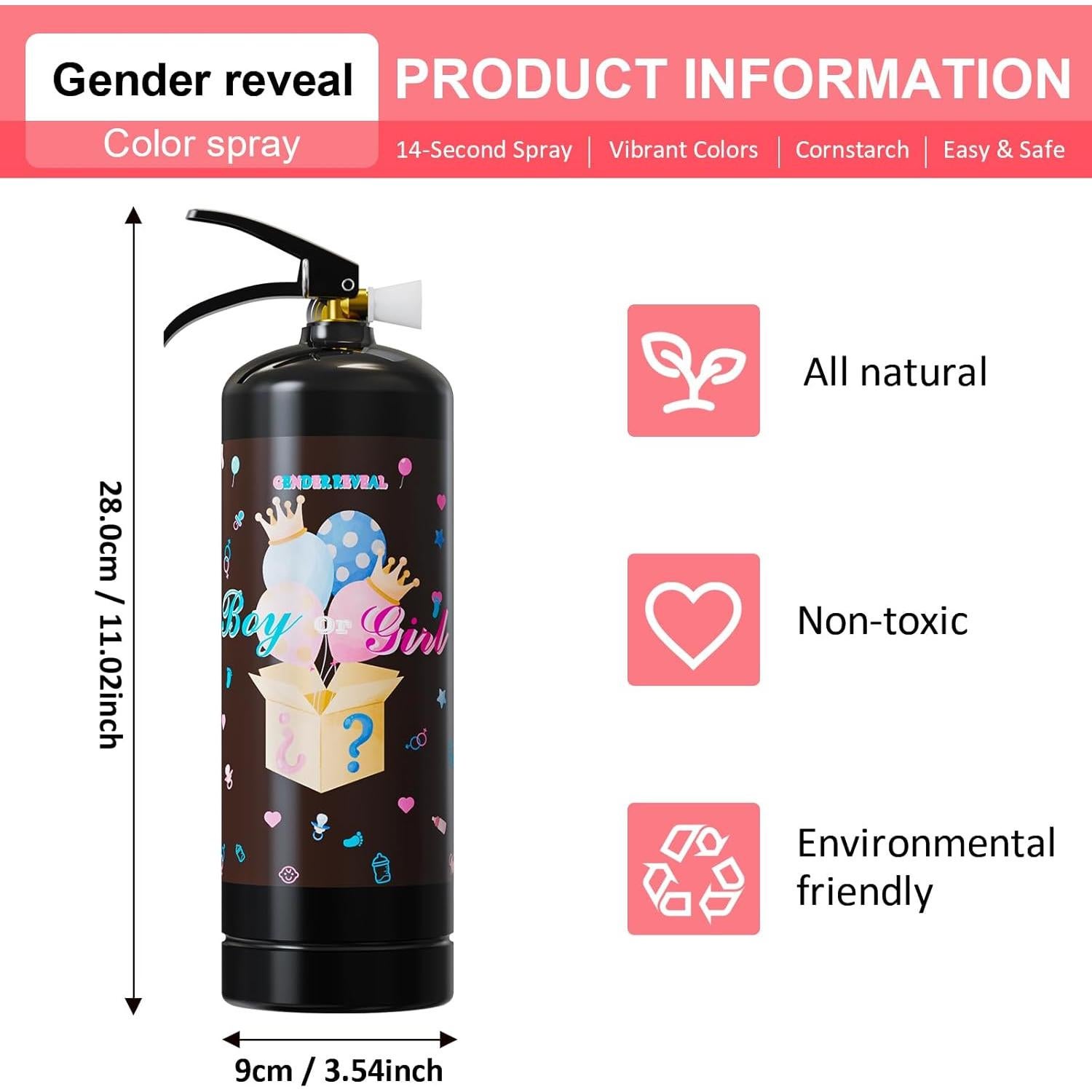 Extintor Revelación de Género Rosa - Lanzador de Polvo 0.73kg