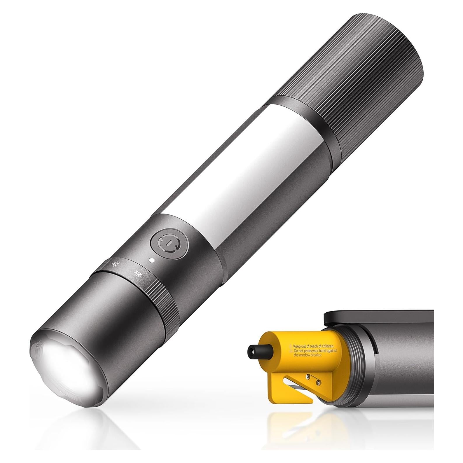 Linterna de Emergencia HOTO 1000 Lúmenes Recargable con Cortador