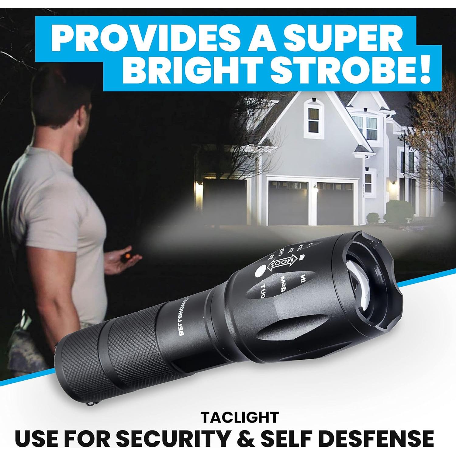 Linterna Táctica TacLight 3 Pk LED Alta Brillo a Prueba de Agua