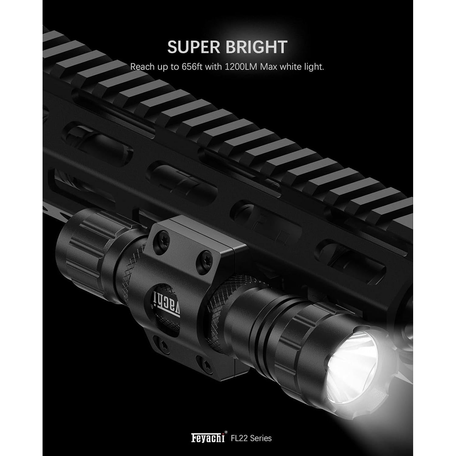 Linterna Táctica Feyachi 1200 Lúmenes LED Impermeable