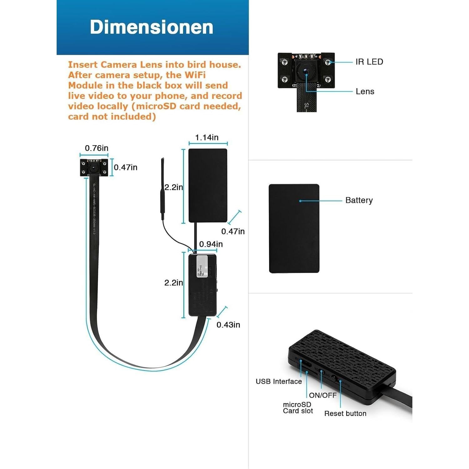 Cámara de caja de pájaros WIWACAM 4K HD con WiFi