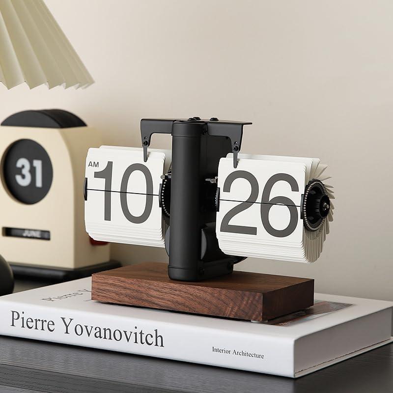 Reloj de Mesa Digital FOSA Retro Mecánico Negro 14.22 cm