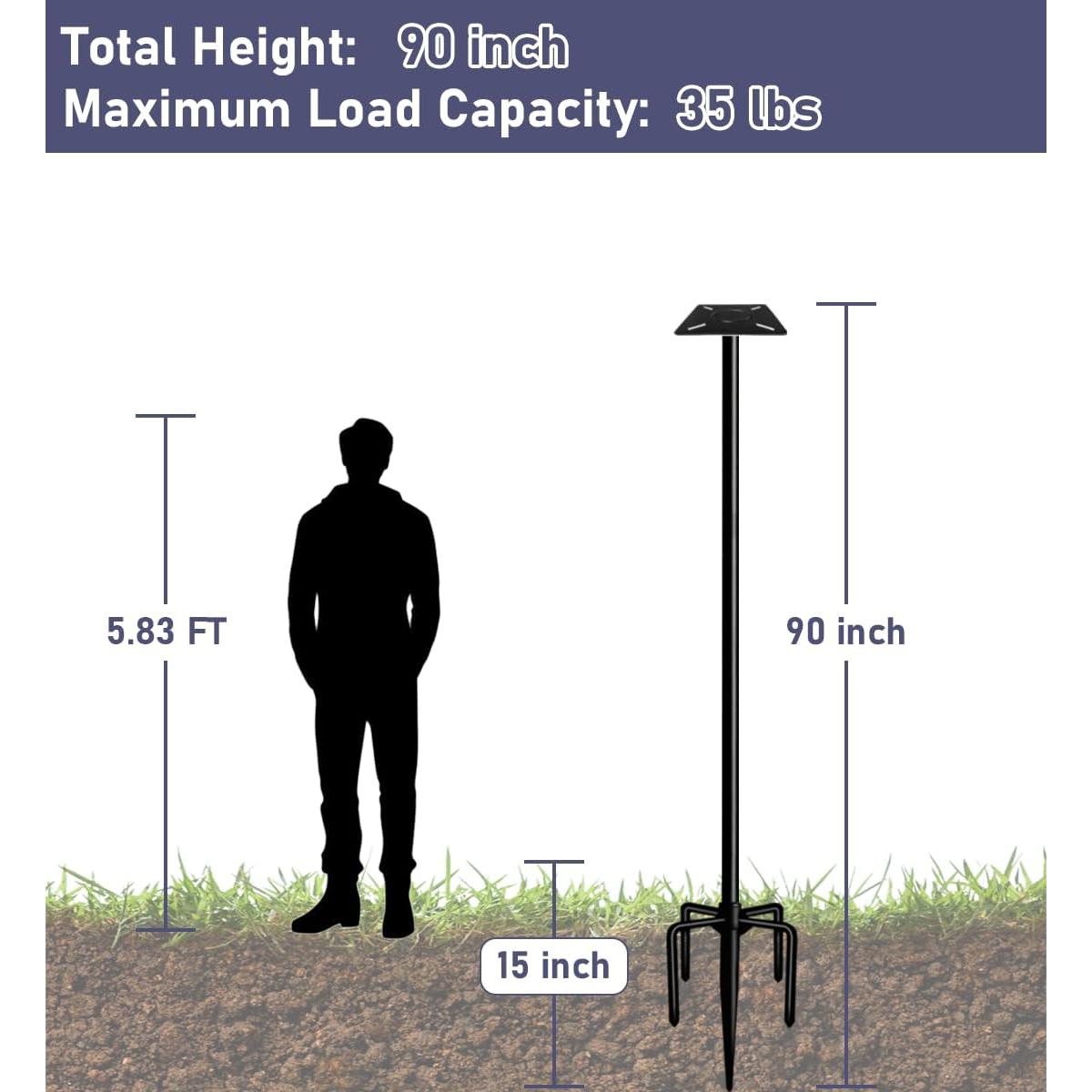 Soporte para Comedero de Aves Ansionsol 2.29m Ajustable Negro